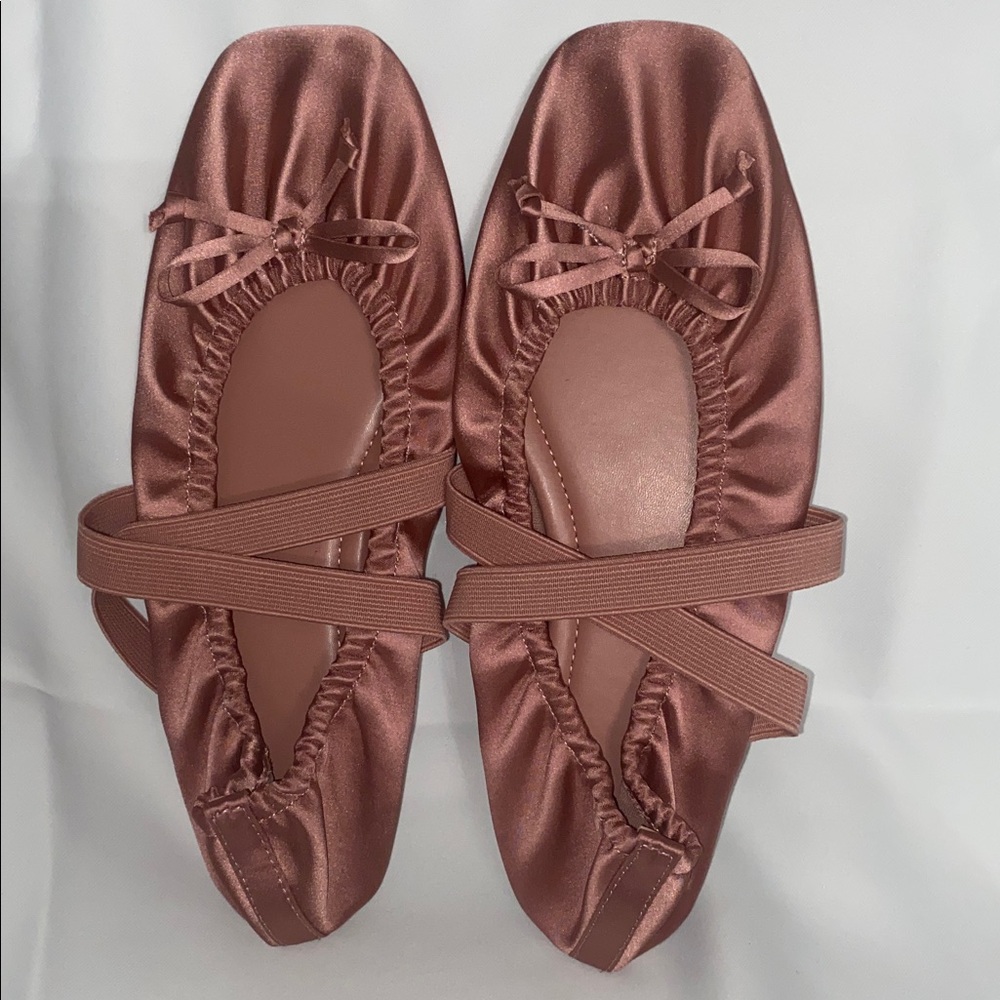 ASOS Satin Ballet Flats in Rose Pink - Picture 3 of 5